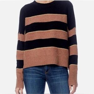 360 Cashmere Abigail Striped Sweater Black Toffee Brown
